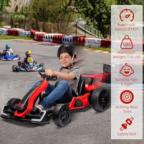 Red Electric Drift Go Kart with Adjustable Seat J672
