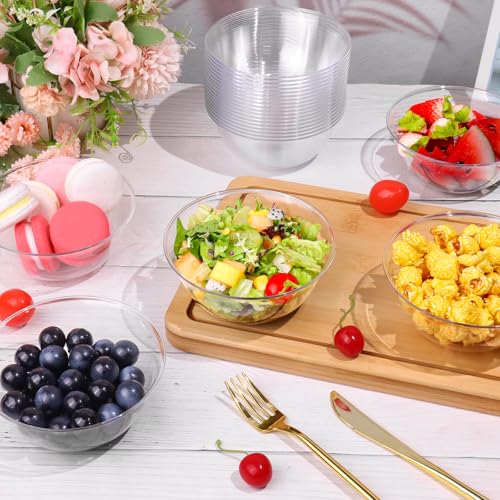 12 oz Clear Plastic Bowls 100 Pack Disposable Hard Small Bowls I55240