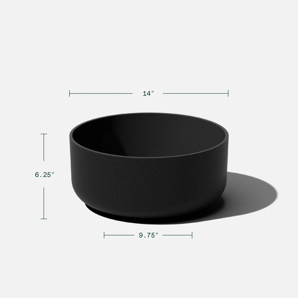 Kona Bowl 14" Plastic-Stone Planter 2-Pack Black G30047