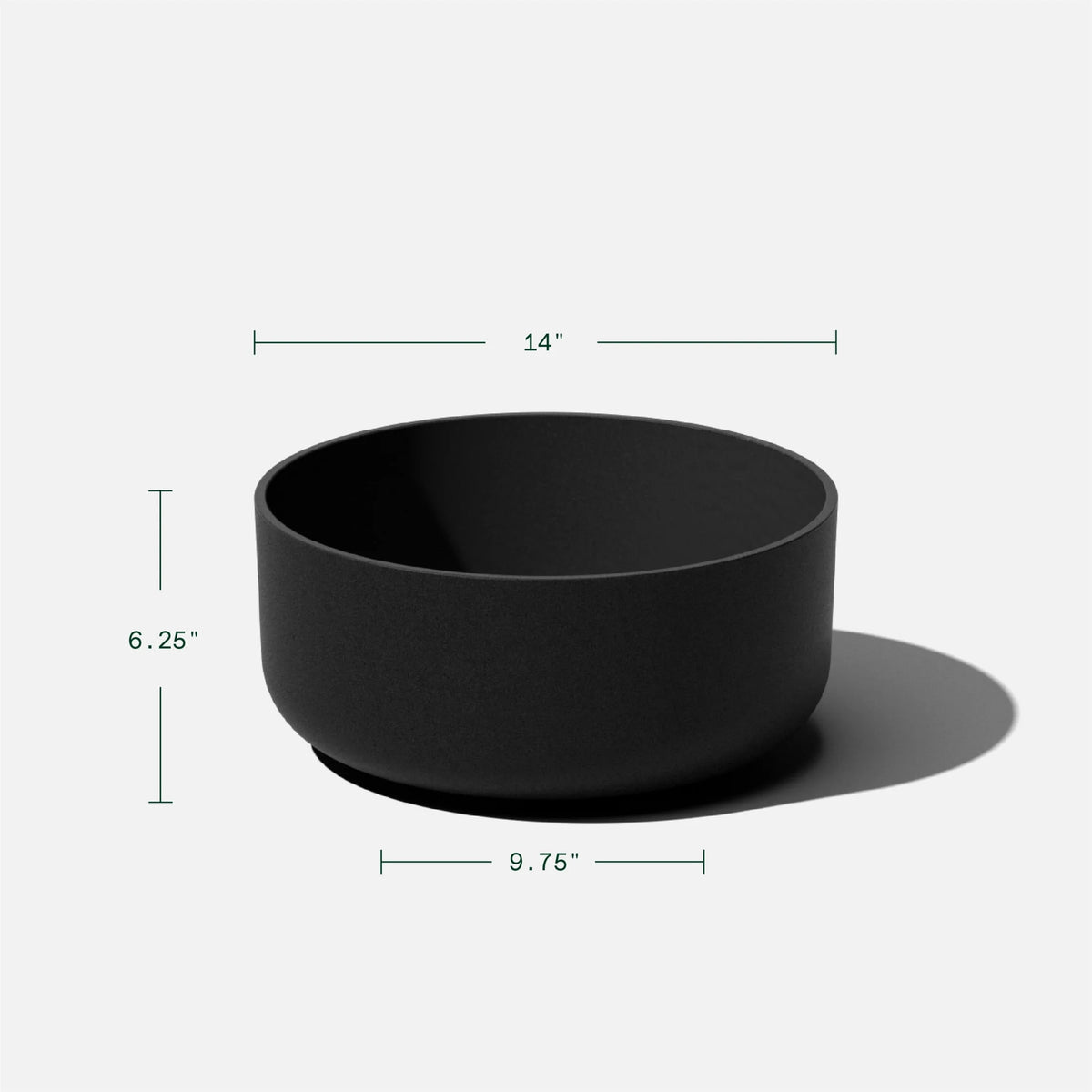 Kona Bowl 14" Plastic-Stone Planter 2-Pack Black G30047