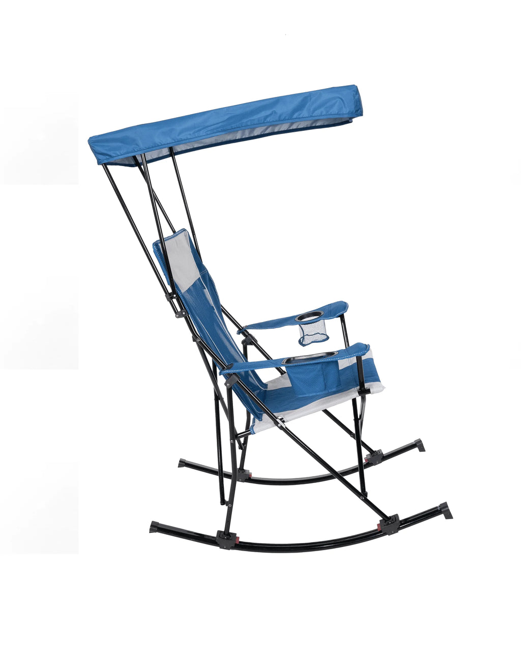 Blue and Grey Mesh Rocking Camp Chair with Canopy H268