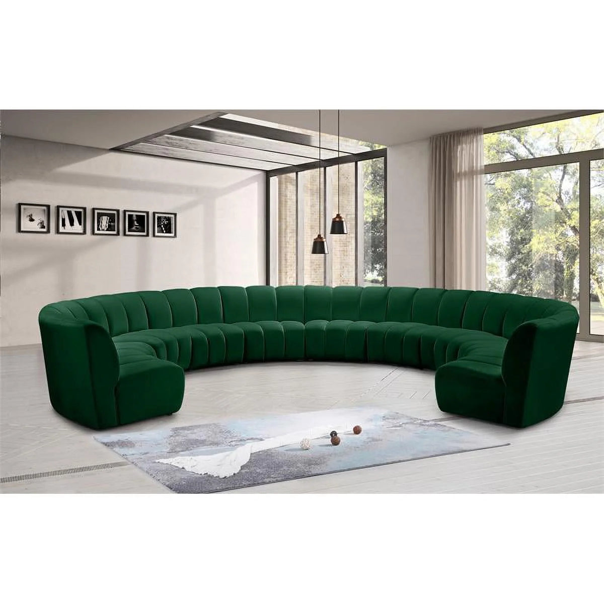 Green Velvet Modular Sectional W212640