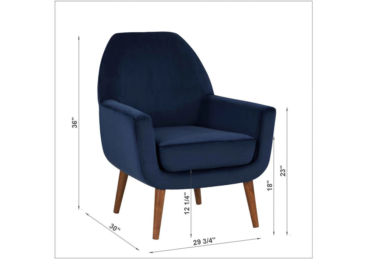Navy Blue Velvet Armchair Q445