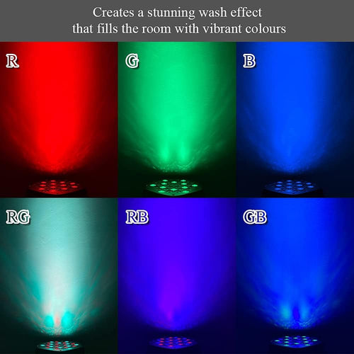 36 LED RGB Par Cans Lights 4 Pack DMX 7 Channel Sound Activated Strobe Remote Uplighting D794970