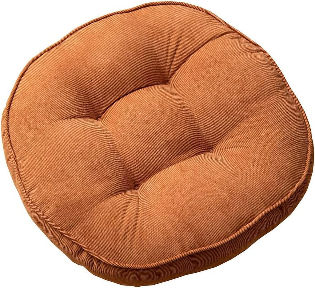 Orange 22x22 Inch Corduroy Round Chair Pad W405