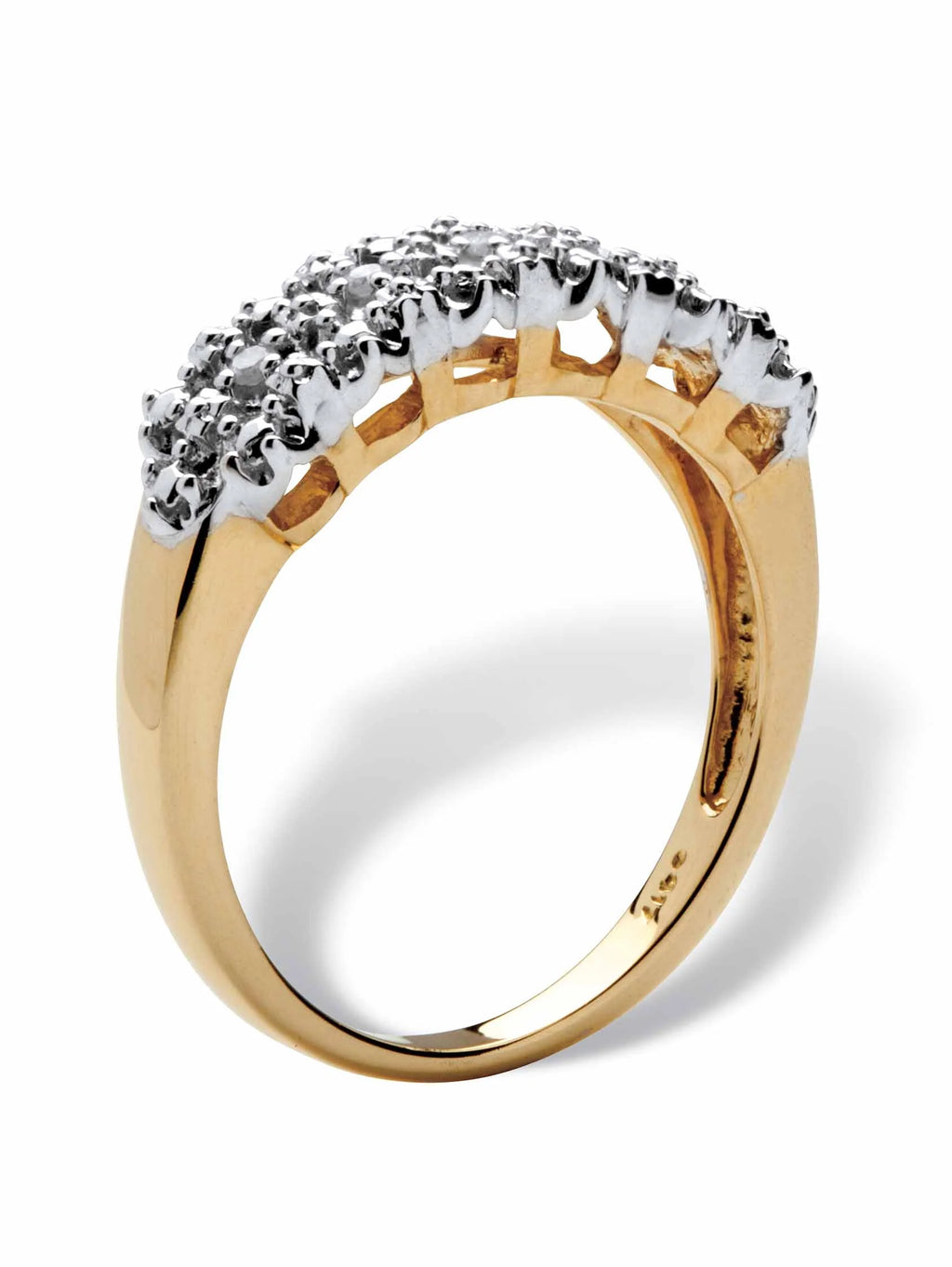 10k Yellow Gold Diamond Accent Cluster Ring I20230