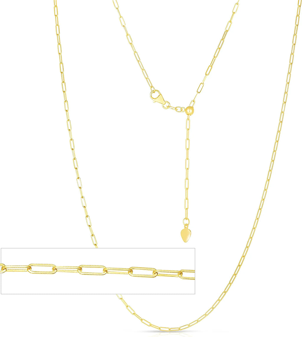 Adjustable Paperclip Link Chain Necklace O760606