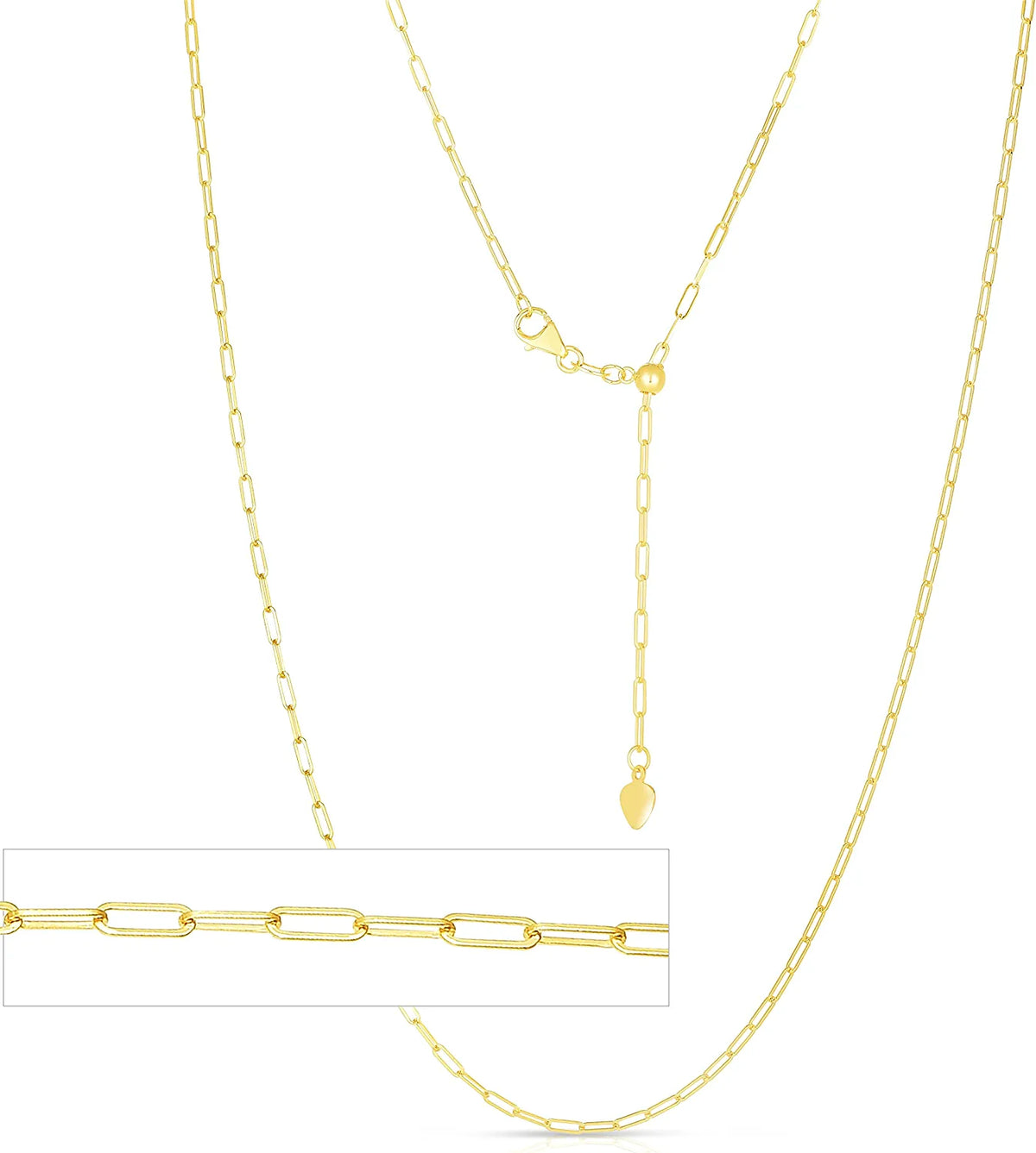 Adjustable Paperclip Link Chain Necklace O760606
