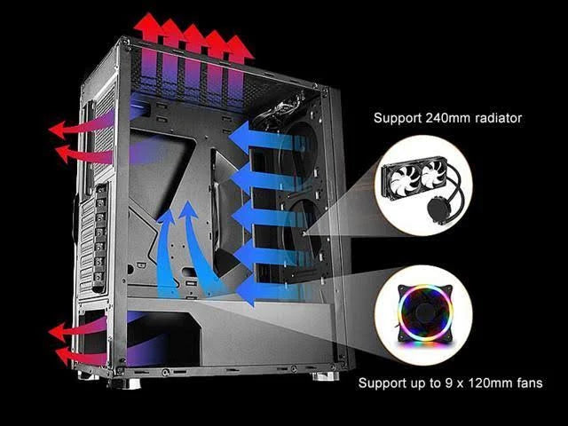 RGB Tempered Glass ATX Mid Tower Case W46450