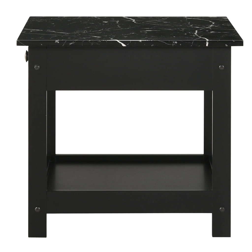 Black 3-Piece Wood Coffee Table Set W591159