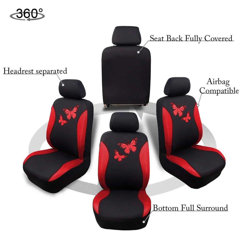 Butterfly Full Set Car Seat Cover Split Air Mesh A163795