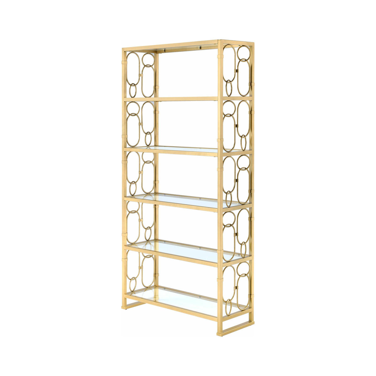 Clear Glass & Gold Bookshelf V46404