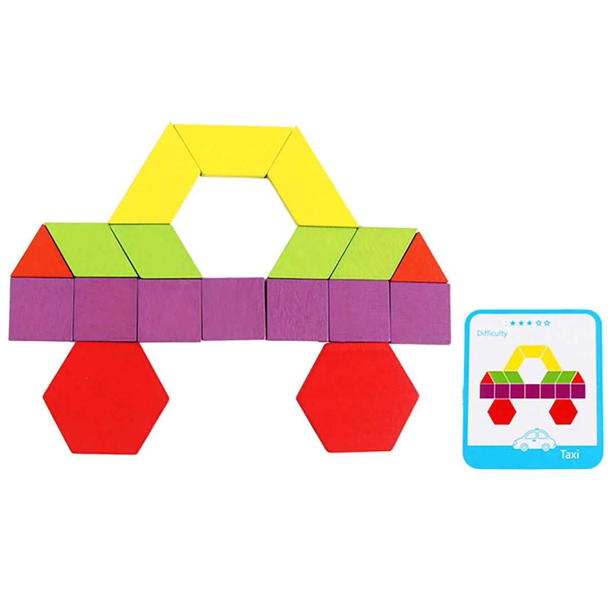155 Pcs Wooden Pattern Blocks Set X658