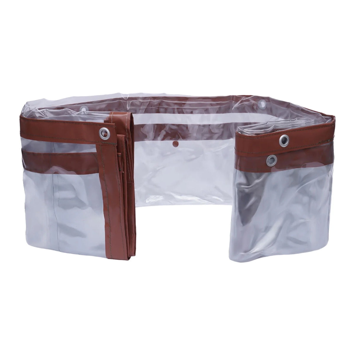 Brown PVC Clear Awning Canopy Patio Roll Up Enclosure Y814