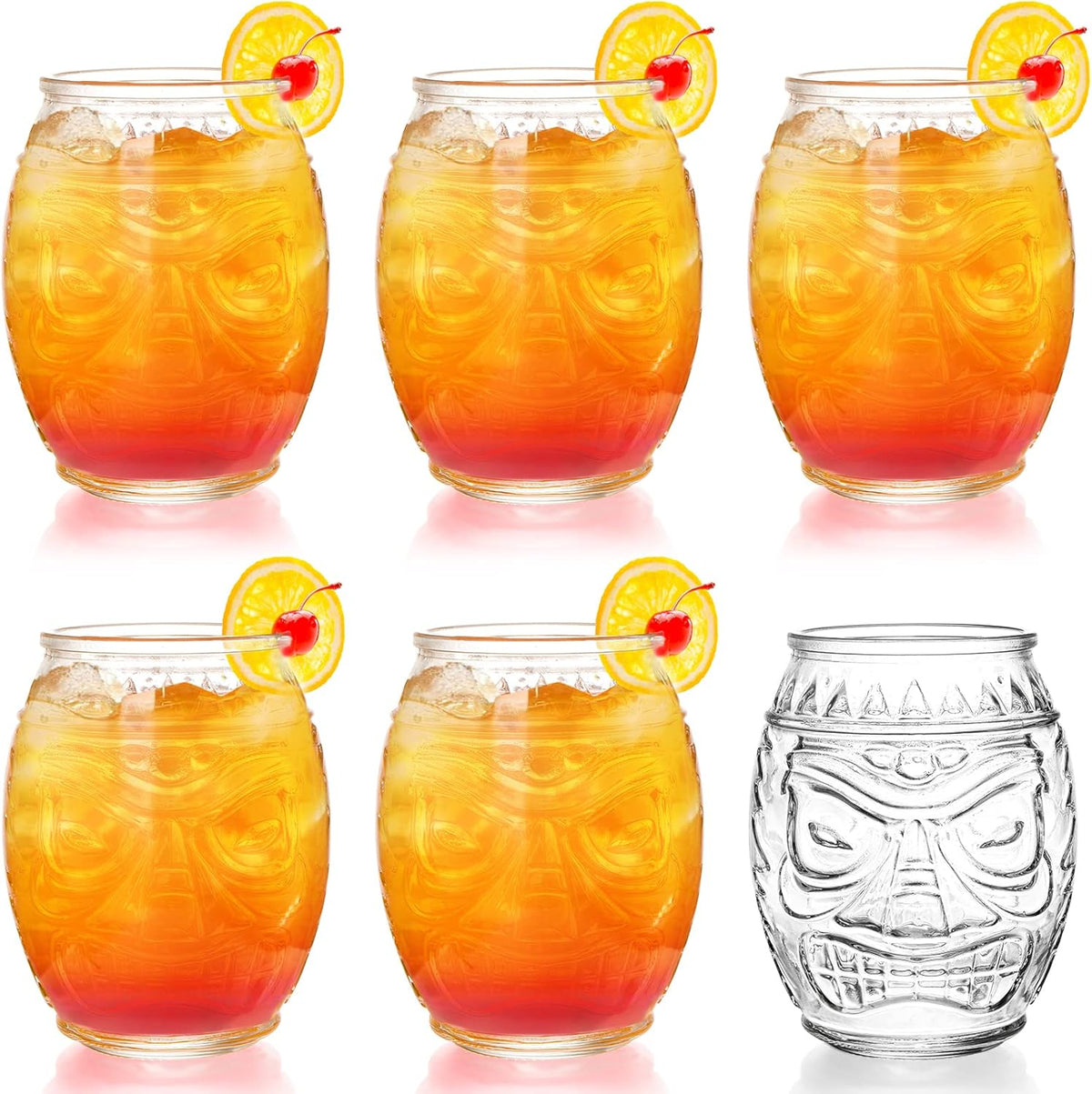 16 Oz Clear Tiki Glasses Cups Z34630
