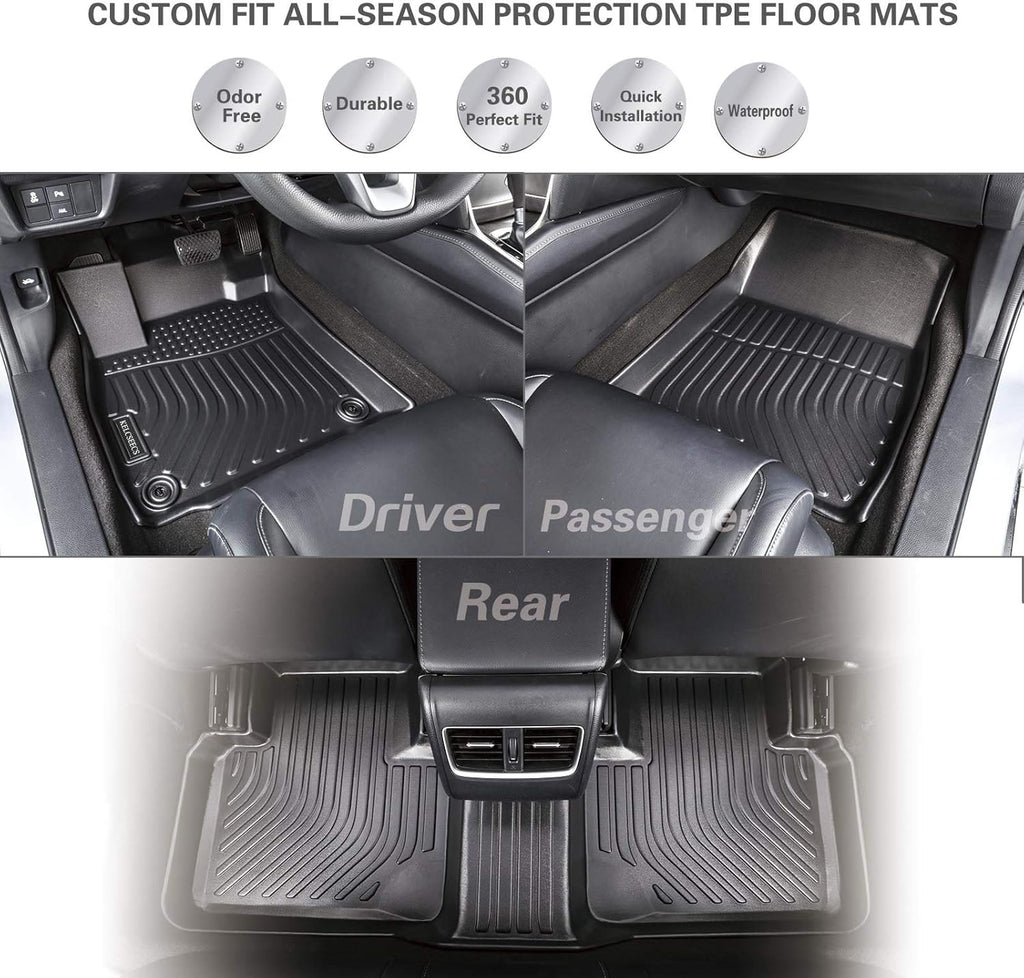Black TPE Waterproof Car Mats Full Set Q633213