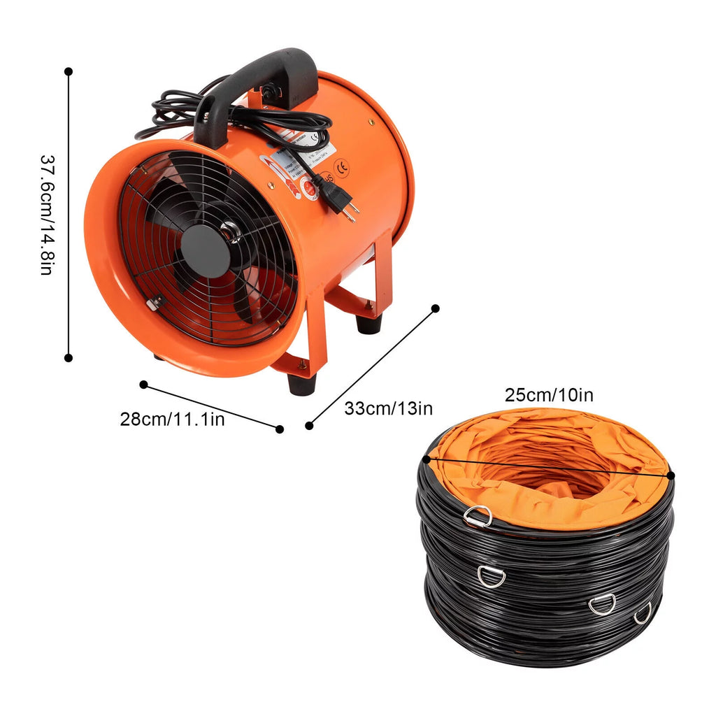 10" Industrial Extractor Fan Blower with 10M Duct Hose E581483