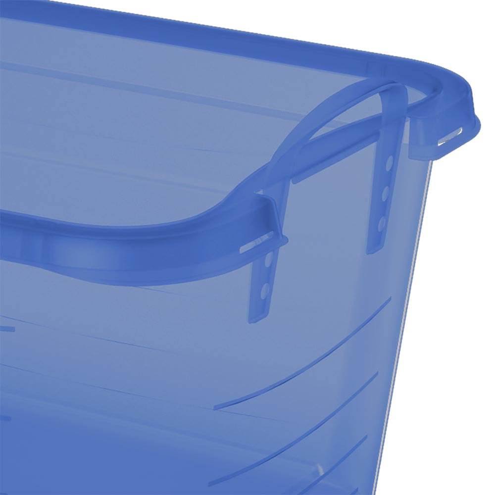Blue Stackable Storage Box 55 Quart 6 Pack D7342