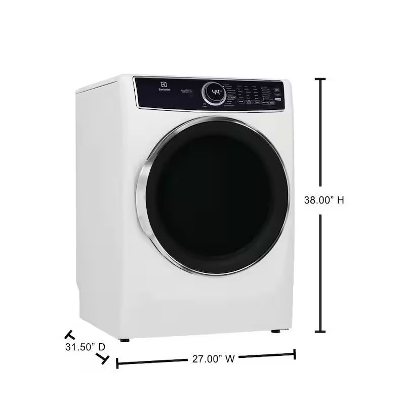 White 8 cu. ft. Front Load Electric Dryer N6318