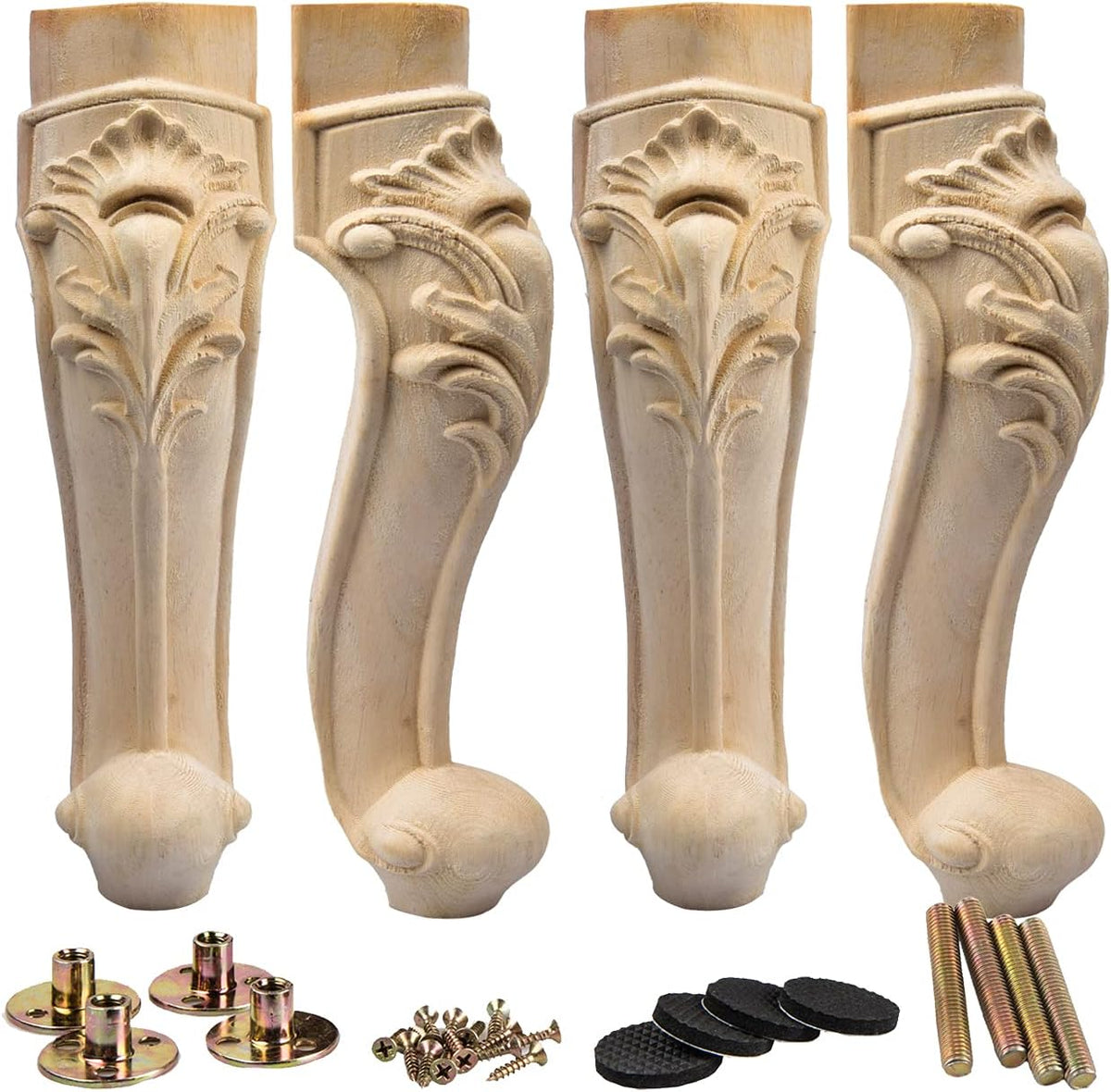 16 inch Set of 4 Solid Wood Furniture Legs G733