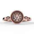 1.10 Carat Round Cut Morganite And Diamond Moissanite Engagement Ring in 925 Sterling Silver With 18k Rose Gold Plating P455179