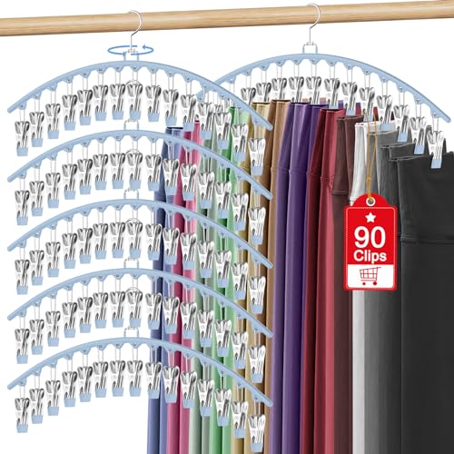 Black 3 Pack Pants Hangers with 15 Clips O493584