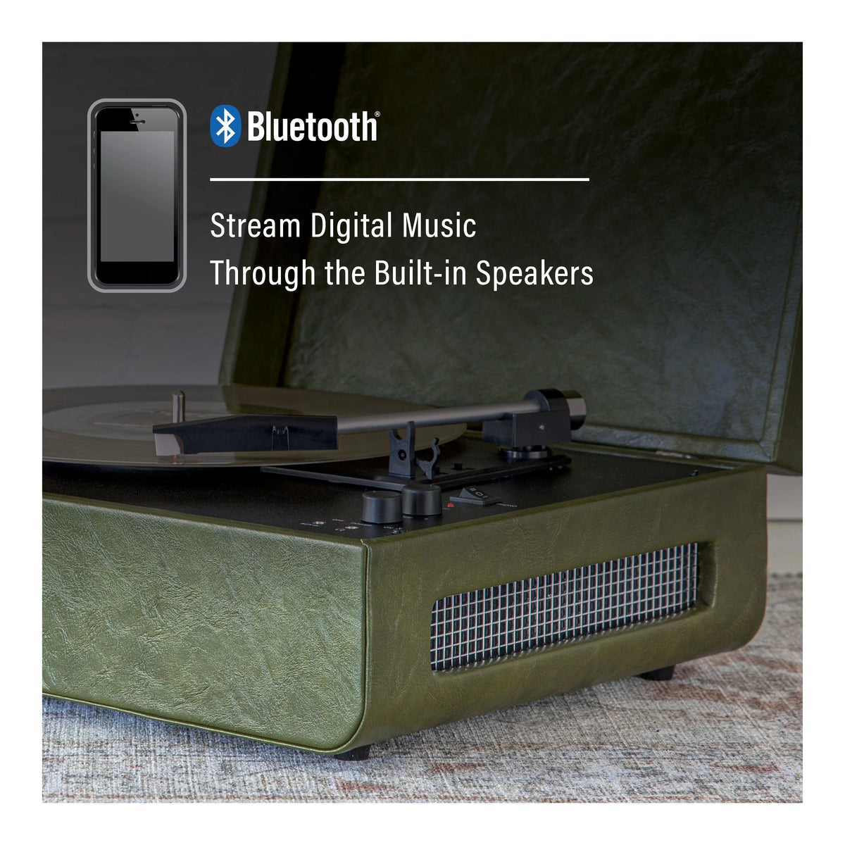 Vinyl Record Player with Speakers and Wireless Bluetooth Turntable O46098