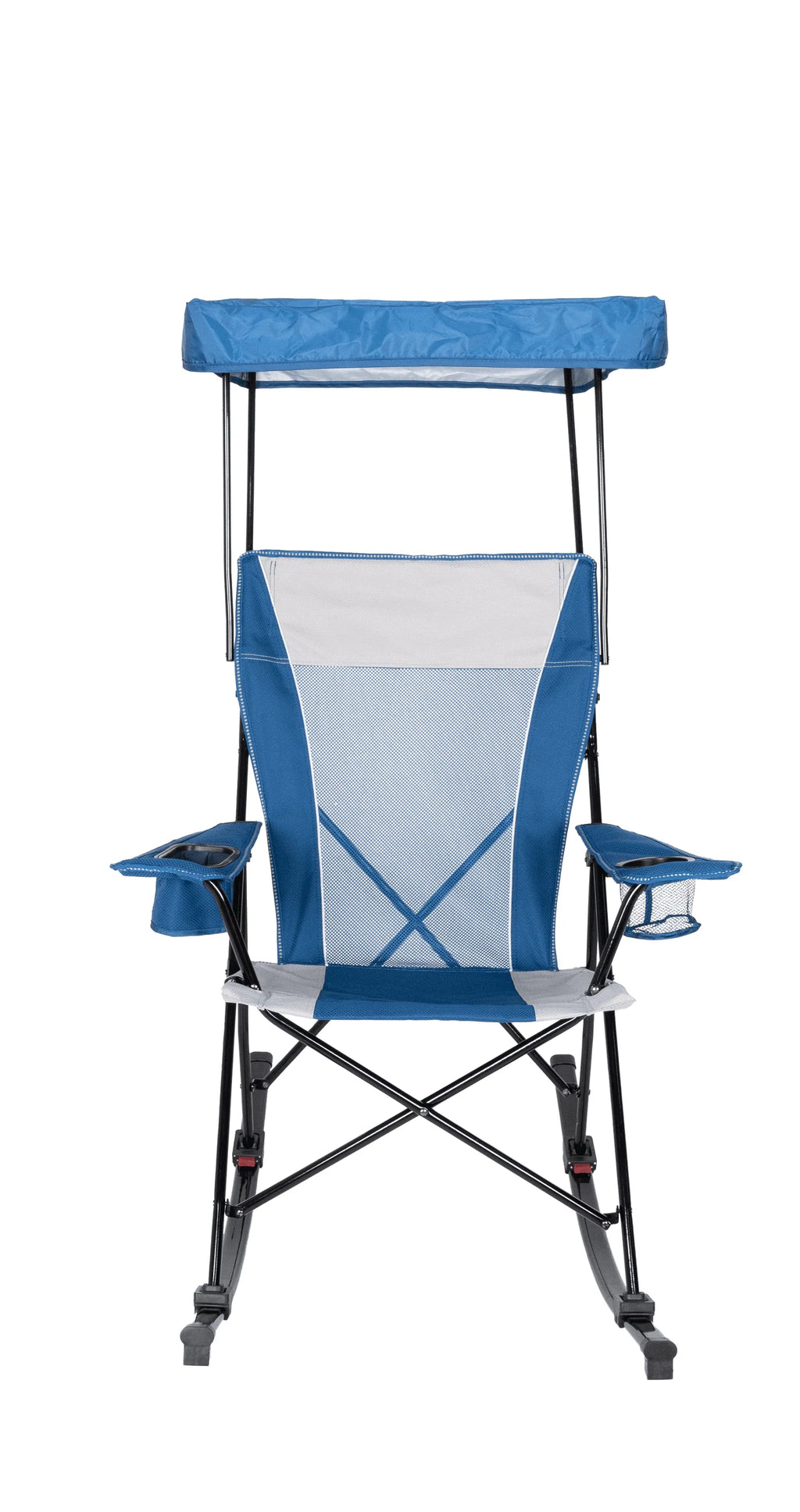 Blue and Grey Mesh Rocking Camp Chair with Canopy H268