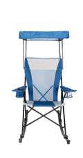 Blue and Grey Mesh Rocking Camp Chair with Canopy H268