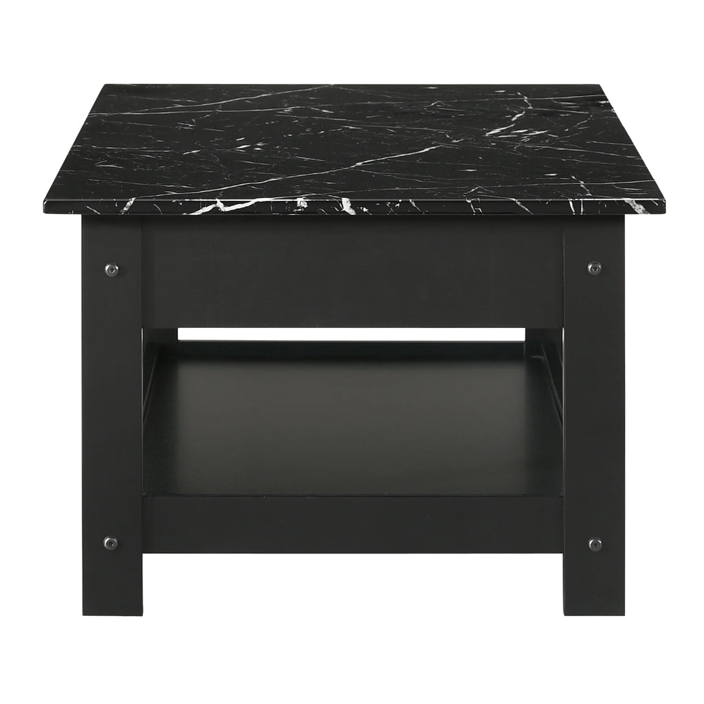 Black 3-Piece Wood Coffee Table Set W591159