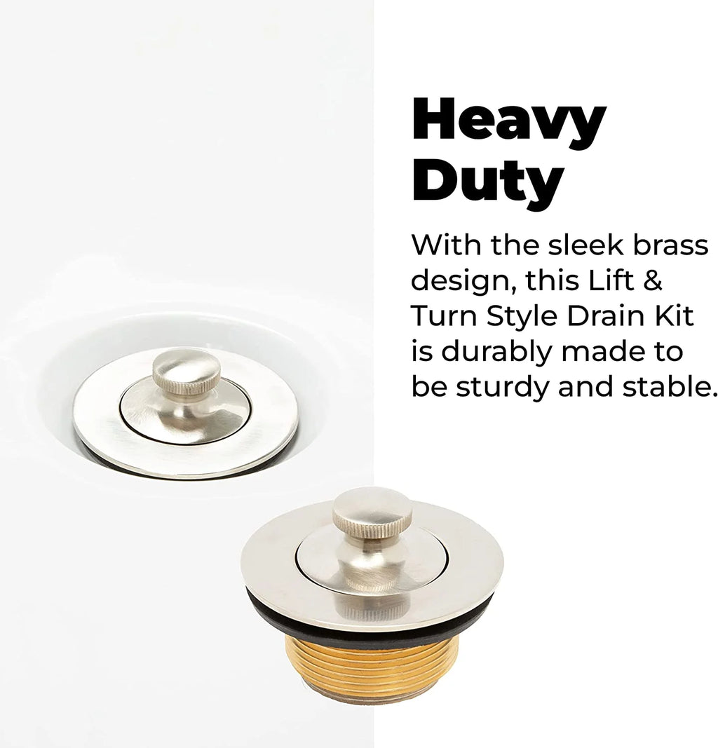 Brushed Nickel Bathtub Drain Assembly Conversion Kit F48977