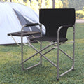 Black Folding Camping Chair with Side Table and Cup Holder X836826
