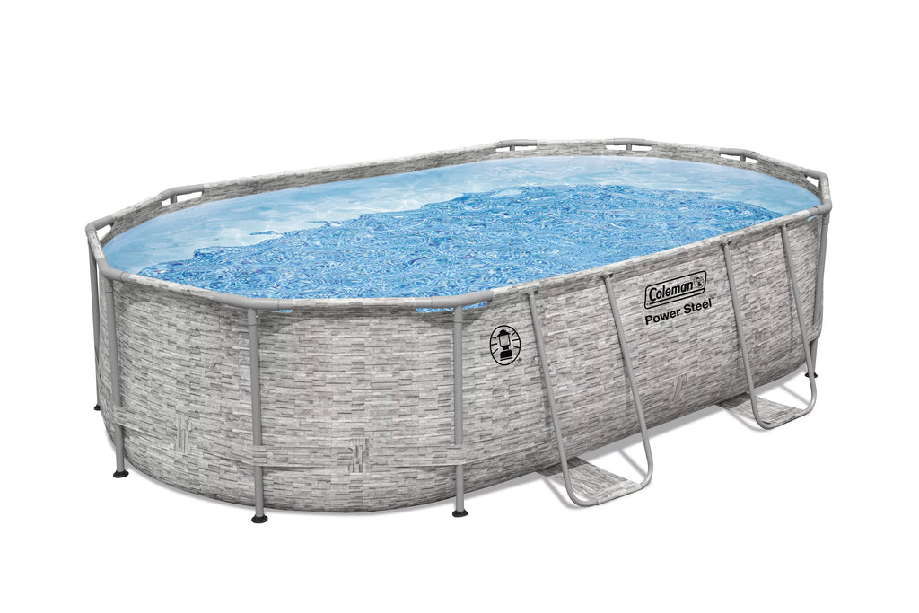 16 ft. x 10 ft. Oval Metal Frame Above Ground Pool Set T57028