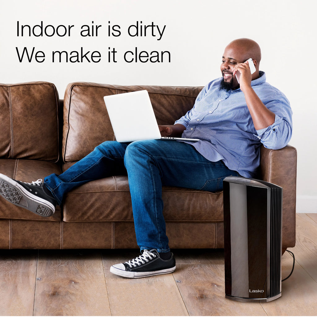 Black HEPA Filter Air Purifier Tower with Timer W38615