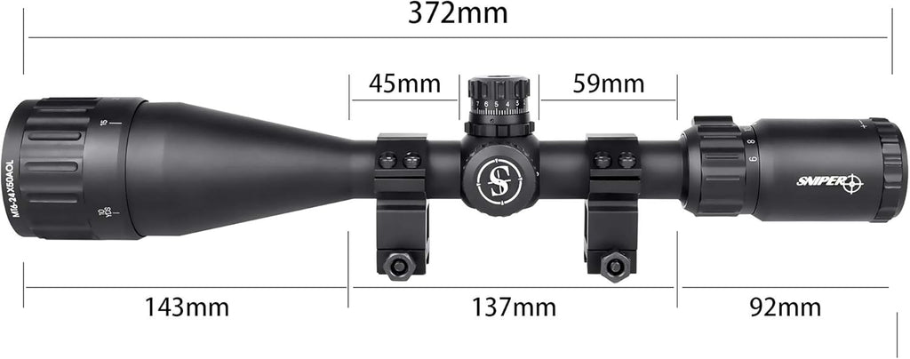 6-24x50 Rifle Scope with Red/Green/Blue Illuminated Reticle V80948