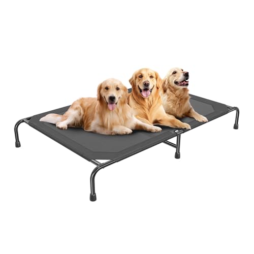 Raised Dog Bed Waterproof Breathable Grey P7916