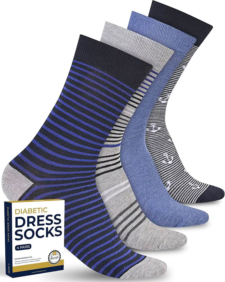 Diabetic Dress Socks for Men 4 Pairs P226