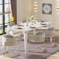 63" Sintered Stone White Marble Dining Table C407255