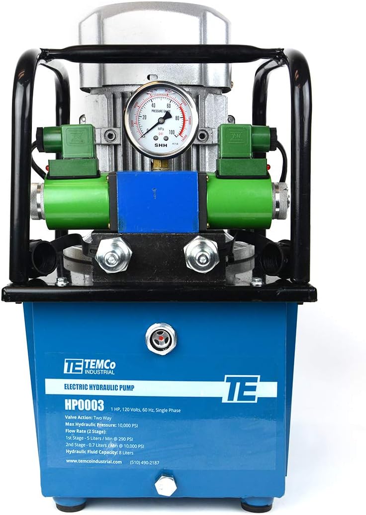 Electric Hydraulic Pump Power Pack Unit 2 Stage Double Acting 110v 10k psi 488 Cubic in Capacity C798
