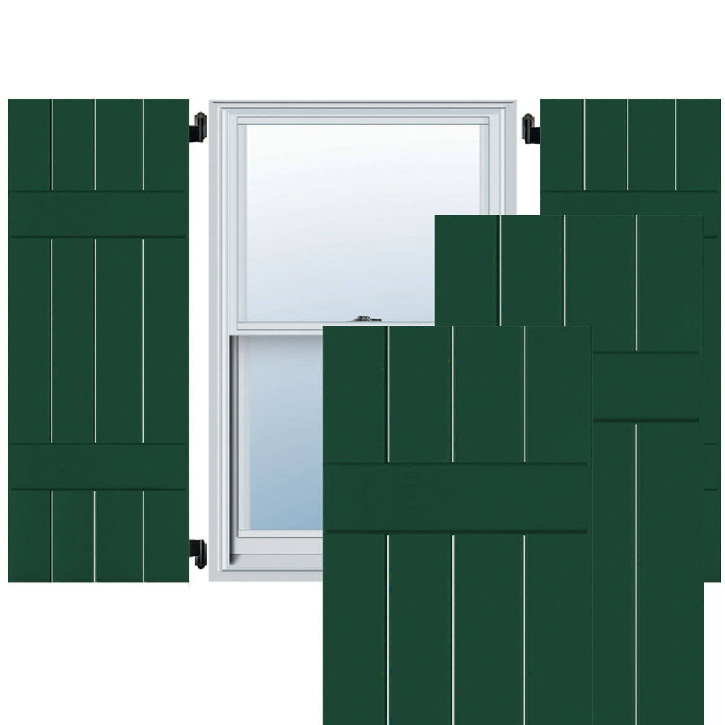 2-Pack 15-in W x 41-in H Chrome Green Wood Exterior Shutters L7144
