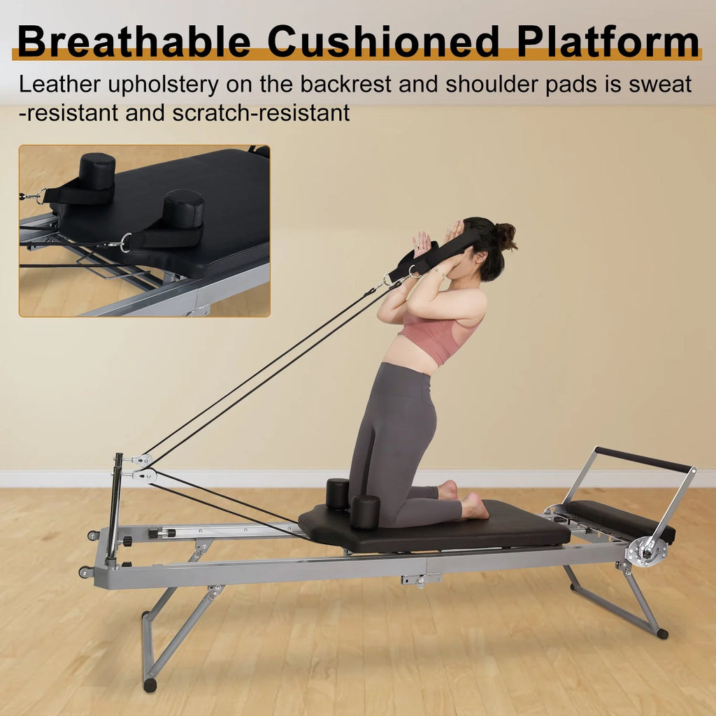 Foldable Pilates Reformer Machine with Spring S492014