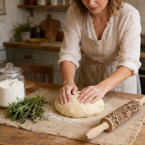 Embossed Wooden Non Stick Rolling Pin 2 Pack G19985