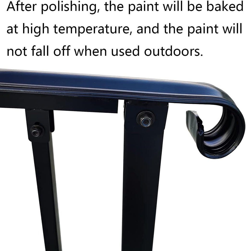 Black Metal Handrail Stair Railing Kit for 1 to 2 Step Q959