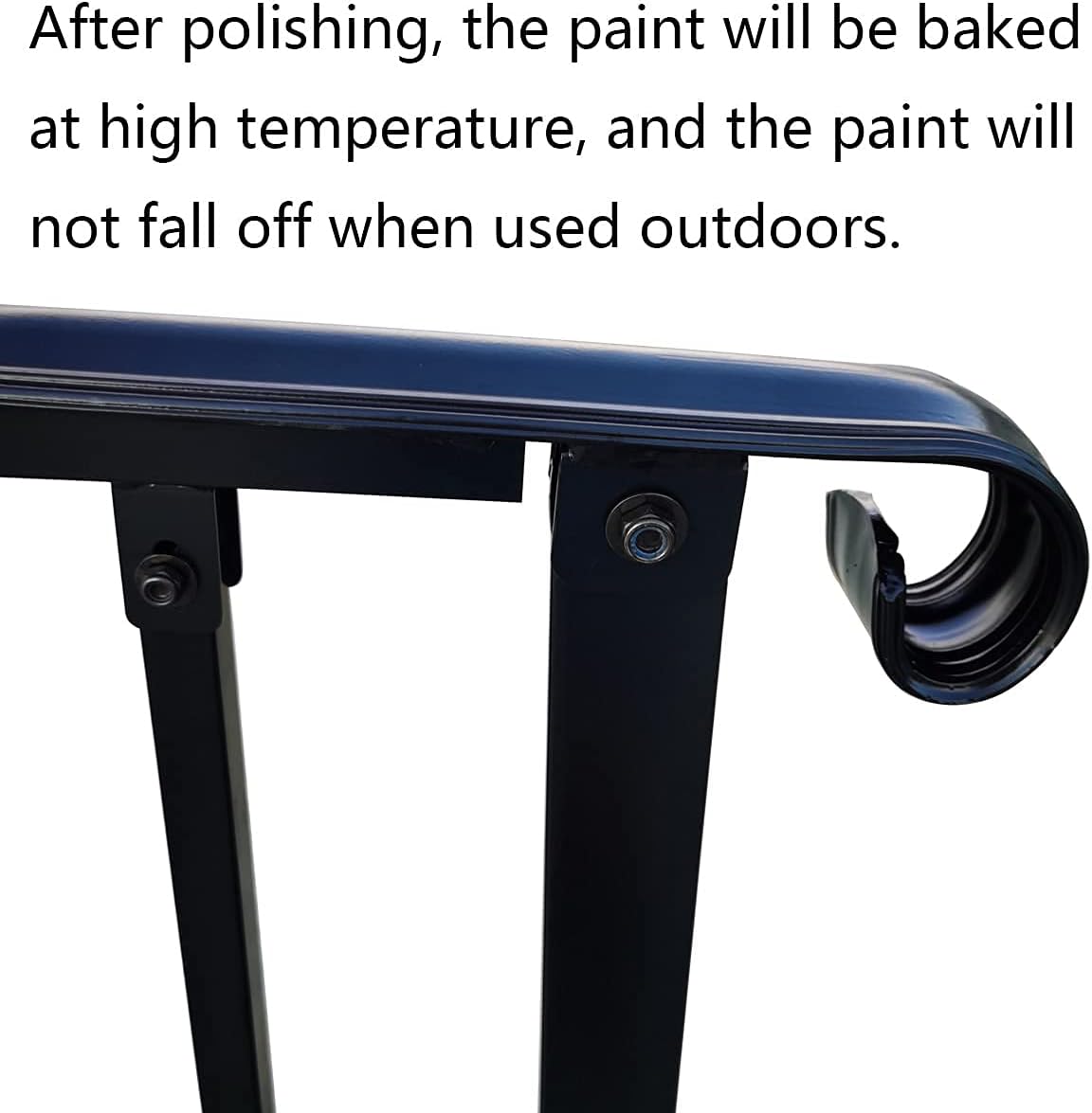 Black Metal Handrail Stair Railing Kit for 1 to 2 Step Q959