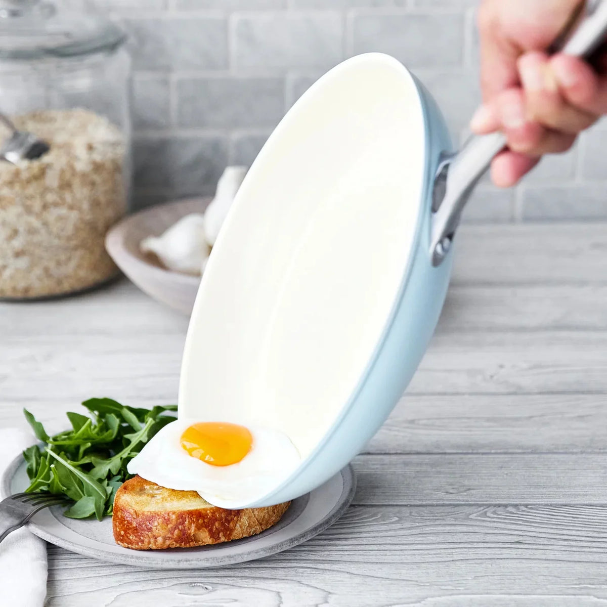 Light Blue Ceramic Non-Stick 10-Piece Cookware Set P4752