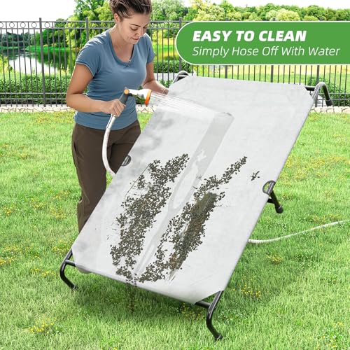 Raised Dog Bed Waterproof Breathable Grey P7916