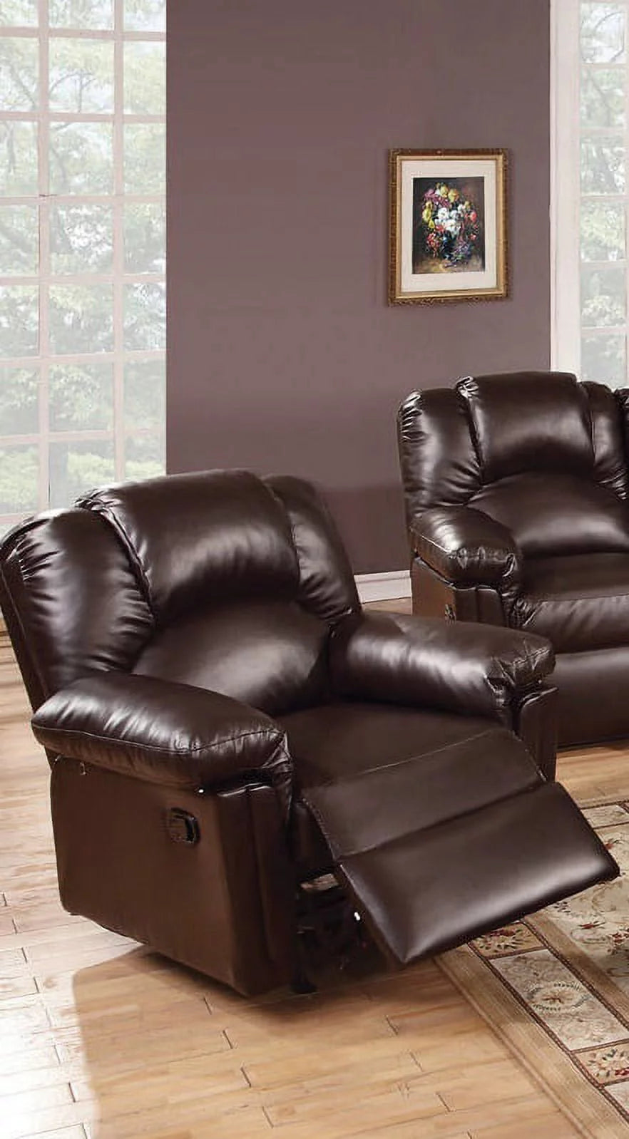Brown Bonded Leather Recliner Chair J3587