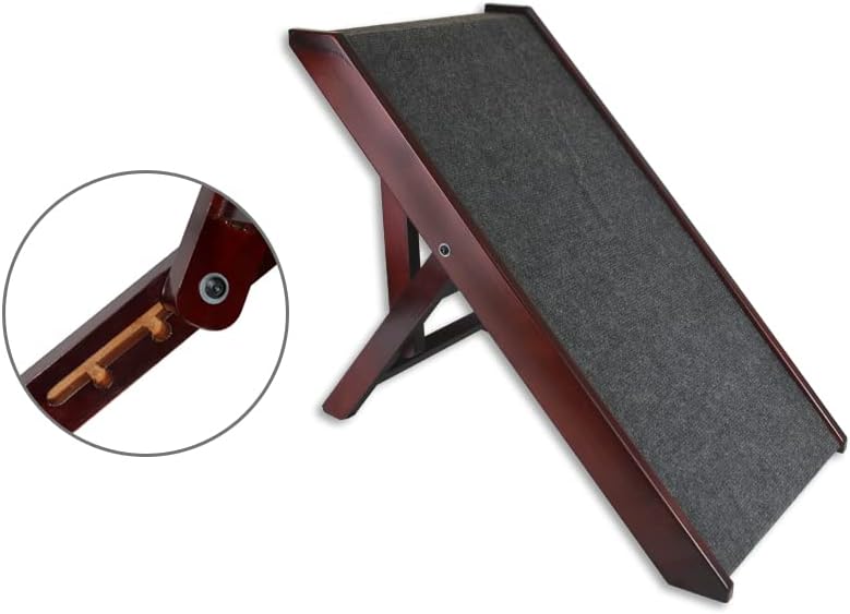 Wooden Collapsible Pet Ramp with Non-Slip Carpet for Small Dogs D162