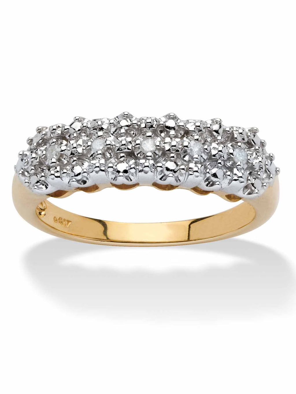 10k Yellow Gold Diamond Accent Cluster Ring I20230