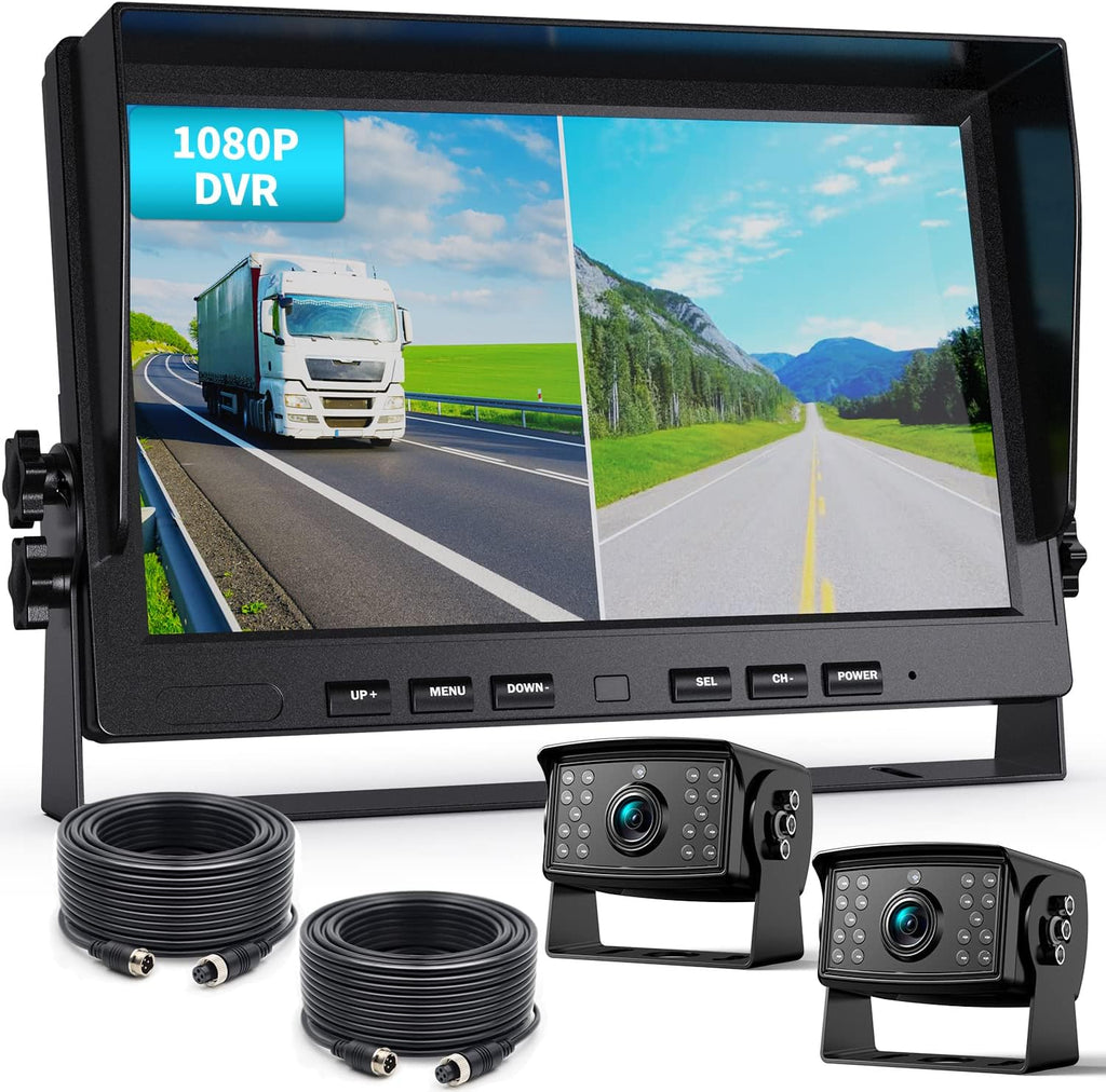 1080P Wired Backup Camera System with 7-inch HD Dual Split Screen Monitor D319